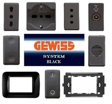 COMANDI PRESA INTERRUTTORE SCHUKO DEVIATORE GEWISS SYSTEM BLACK ORIGINALI