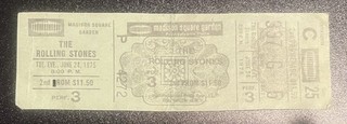 June 24 1975 Rolling Stones Concert Ticket Madison Square Garden FREE US SHIP
