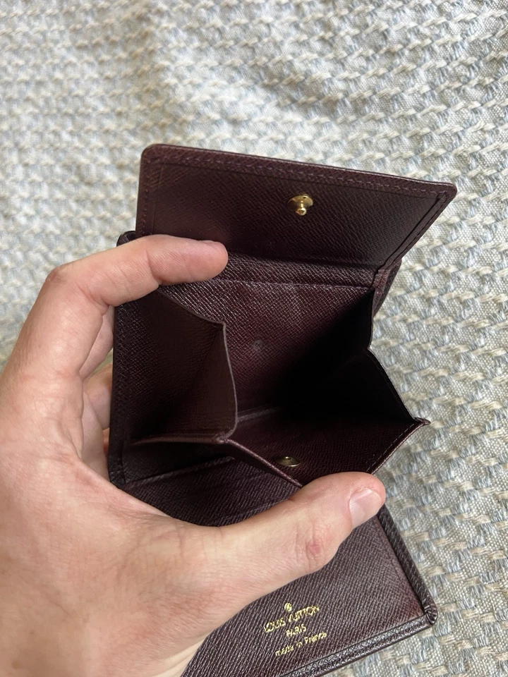 Cartera Louis Vuitton Doble Plegable Cuero Taiga Vintage SLG Monedero  Foto 4 de 4
