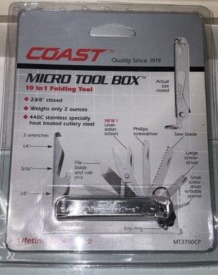 COAST MICRO TOOLBOX Mutli Tool Knife Scissors File Bottle Opener Screwdriver