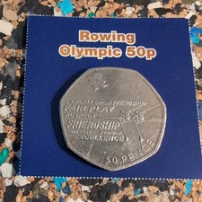  2011 50p Rowing Olympic Coin – Circulated– Rare Fifty Pence London Games 