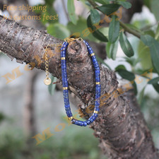 Handmade Natural Lapis Lazuli 4mm Bracelet Gemstone Beads Women Gift Healing
