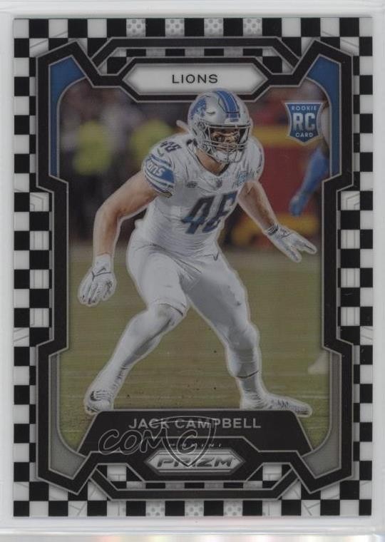 2023 Panini Prizm Rookies Black & White Checker Prizm Jack Campbell #330 10k8