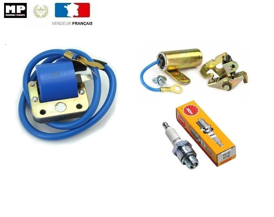 Kit allumage avec condensateur et bobine haute tension pour balades en mobylette Peugeot 103
