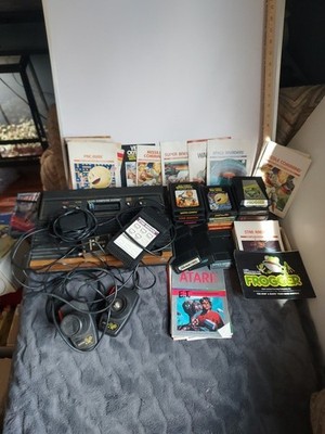 Atari CX-2600 Console Bundle WIth Controllers, Games, Manuals, Untested