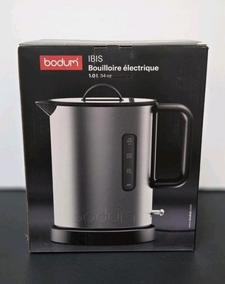 Bodum Ibis Elektrischer Wasserkocher Aus Edelstahl Chrom 1,0 l Neu Rechnung MwSt