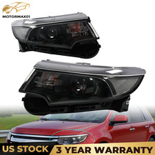 For Ford Edge 2011-2014 Black Halogen Headlamp Headlight Pair Wbulbs For Ford Edge 2011-2014 Black Halogen Headlamp Headlight Pair Wbulbs