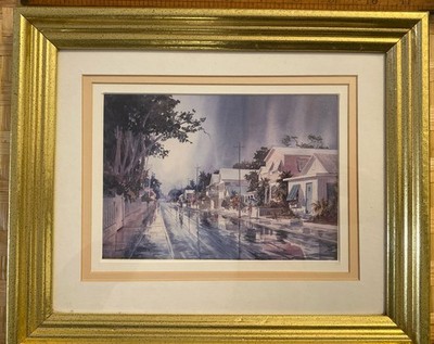 Irma Quigley  print title Key West  watercolor framed and matted