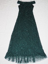 Adrianna Papell Sleeveless Sequin lace Gown in Emerald Green women dress size 8