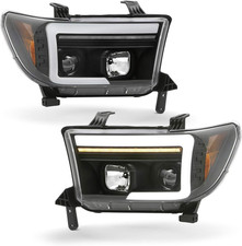 - Fits 2007-2009 Toyota Tundra 08-10 Sequoia Projector Black Headlights W/Sequen