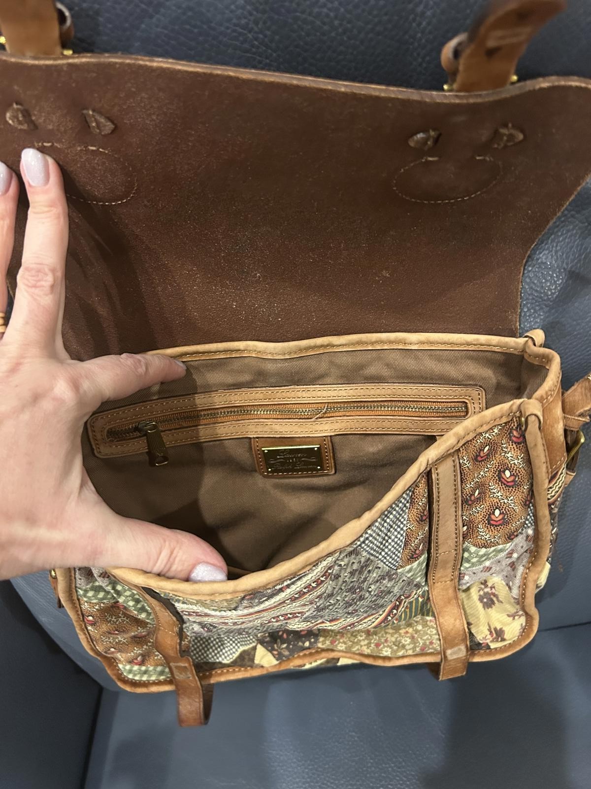 LRL RALPH LAUREN LEATHER MULTI PATCHWORK CROSSBOD… - image 3