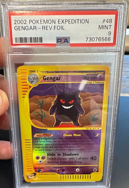 Pokemon 2002 Expedition Base Set Gengar 048/165 Reverse Holo PSA 9 WOTC Vintage 