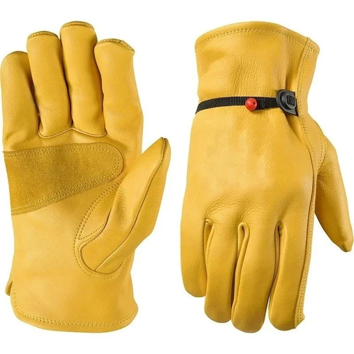One Pair Wells Lamont Men's Leather Work Gloves Cowhide Leather, NEW