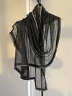 NWT Fabindia Handwoven Silk Blend Stole Wrap Scarf Black & Gold Zari 3 Options — photo 10
