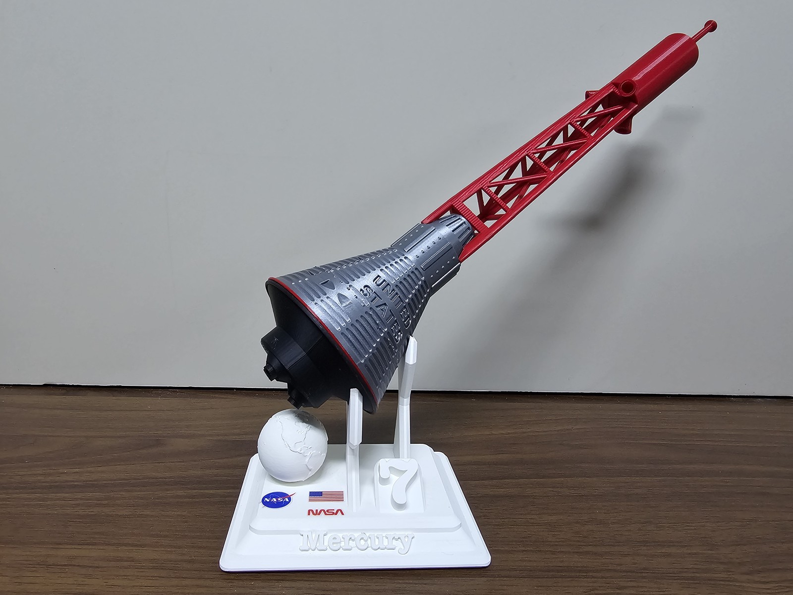 1:24 NASA Mercury-Redstone Launch Vehicle Rocket 3D Model Finished Painted