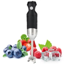 Handheld Immersion Blender 220W - 7” Stainless Steel with 8 Speeds - 110V + 1...