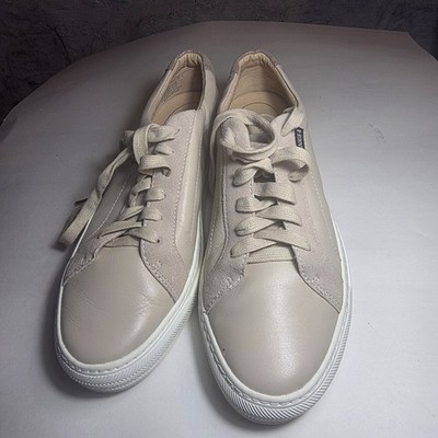 FRANKiE4 Beige Leather Comfort Lace-Up Sneakers Women's Size 11