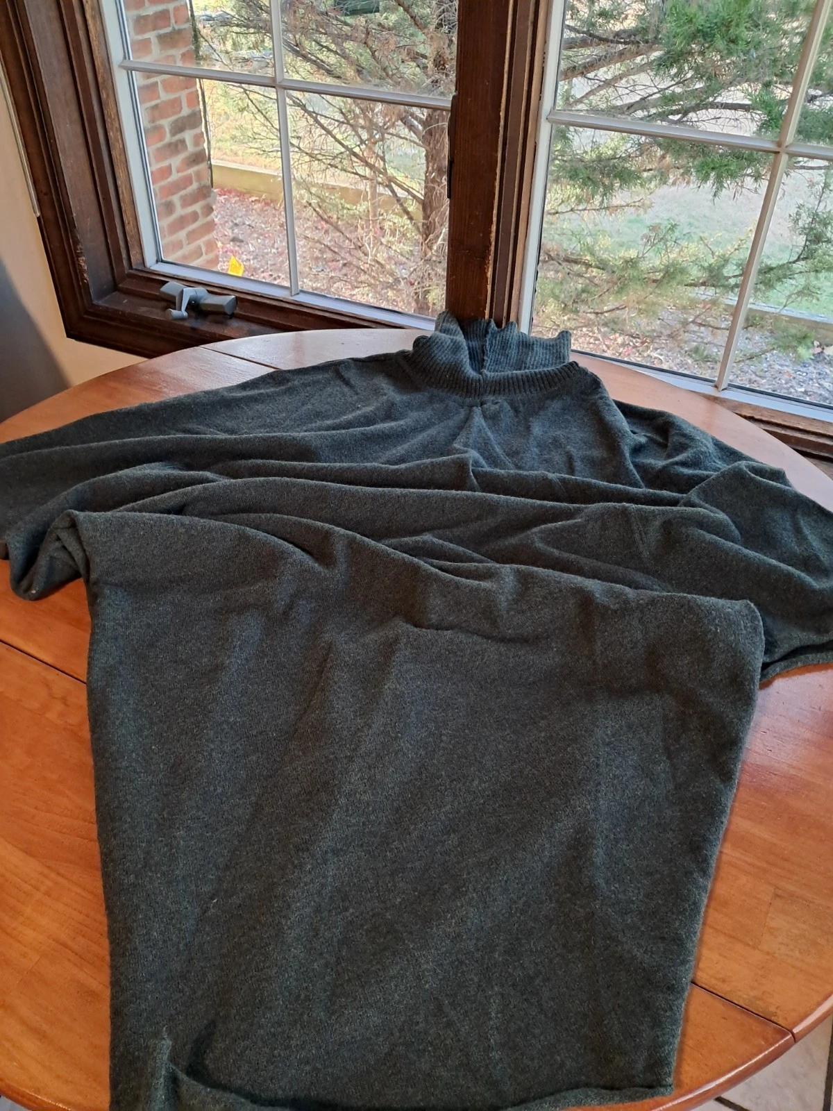 Holebrook Sweden Small Fia Poncho Green 100% Merino Wool Roll Neck S/p
