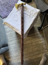 Vintage Style Brass Axe Head Handle Viking 26  Wooden Walking Stick Cane Gift