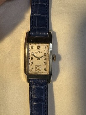 Vintage 1930s Gruen Art Deco Men's Tank Watch - Rare Cal. 501 - Patina Dial
