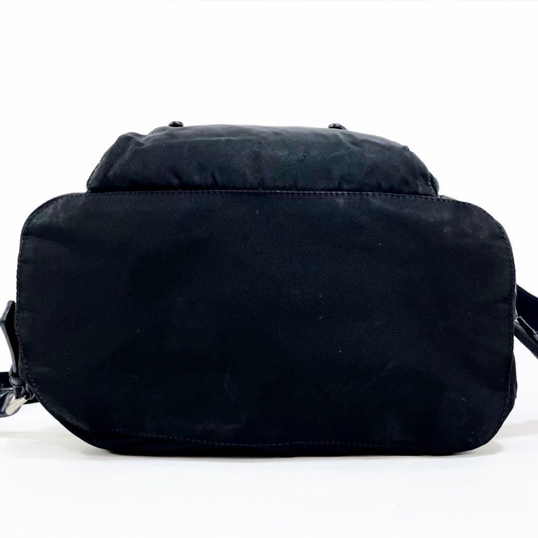 PRADA mini backpack triangular logo black nylon l… - image 5