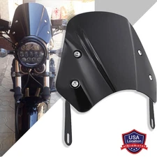 Universal Motorbike Headlight Fairing Windshield Windscreen 5-7in Round Black