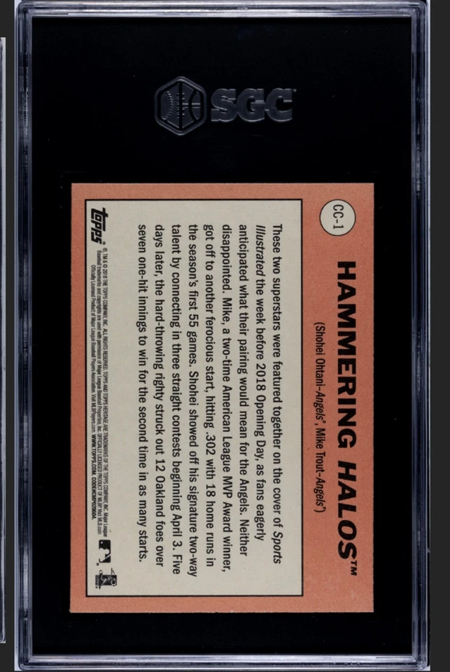 Shohei Ohtani 2018 Topps Heritage Rookie #CC-1 SGC 9.5 MVP Los Angeles Angels RC - Image 2 of 2