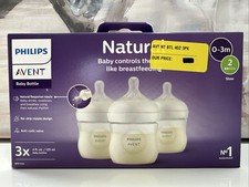 Philips Avent Natural Baby Bottle with Natural Response Nipple, Clear, 4oz, 3pk