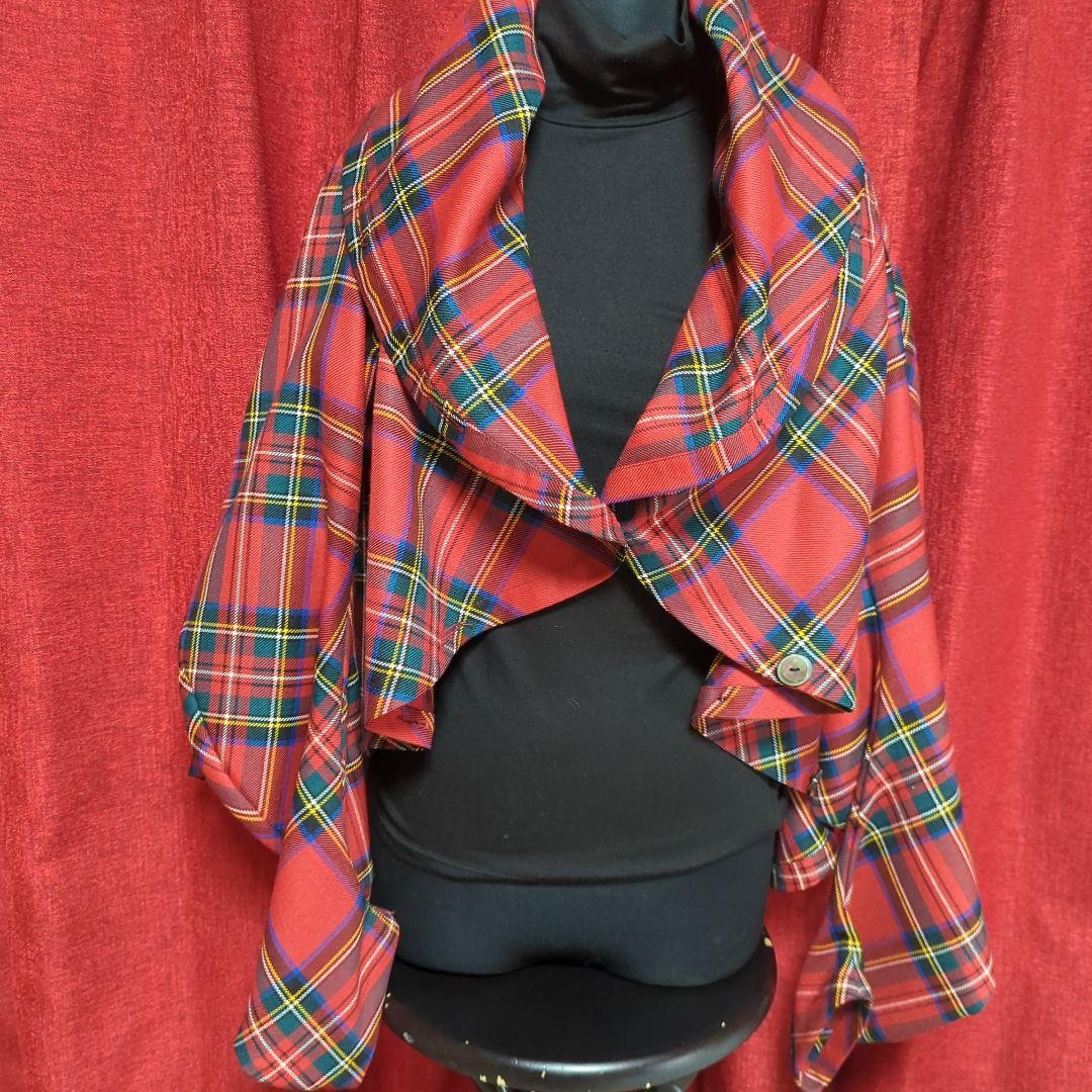 Modified check pattern jacket, stylish, used - image 5