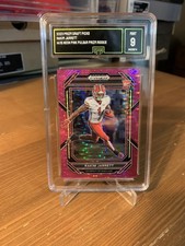 2023 Panini Prizm Draft Picks Rakim Jarrett Neon Pink Pulsar Rc /15 GMA 9