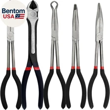 5-Piece 11" Extra Long Needle Nose Pliers Set with Insulated Comfort Grip, Strai