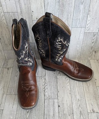 Cody James Ryder Western Boots Square Toe Black/ Brown Boys 3D