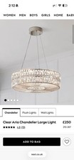 Next Clear Glass Aria Chandelier Large Light