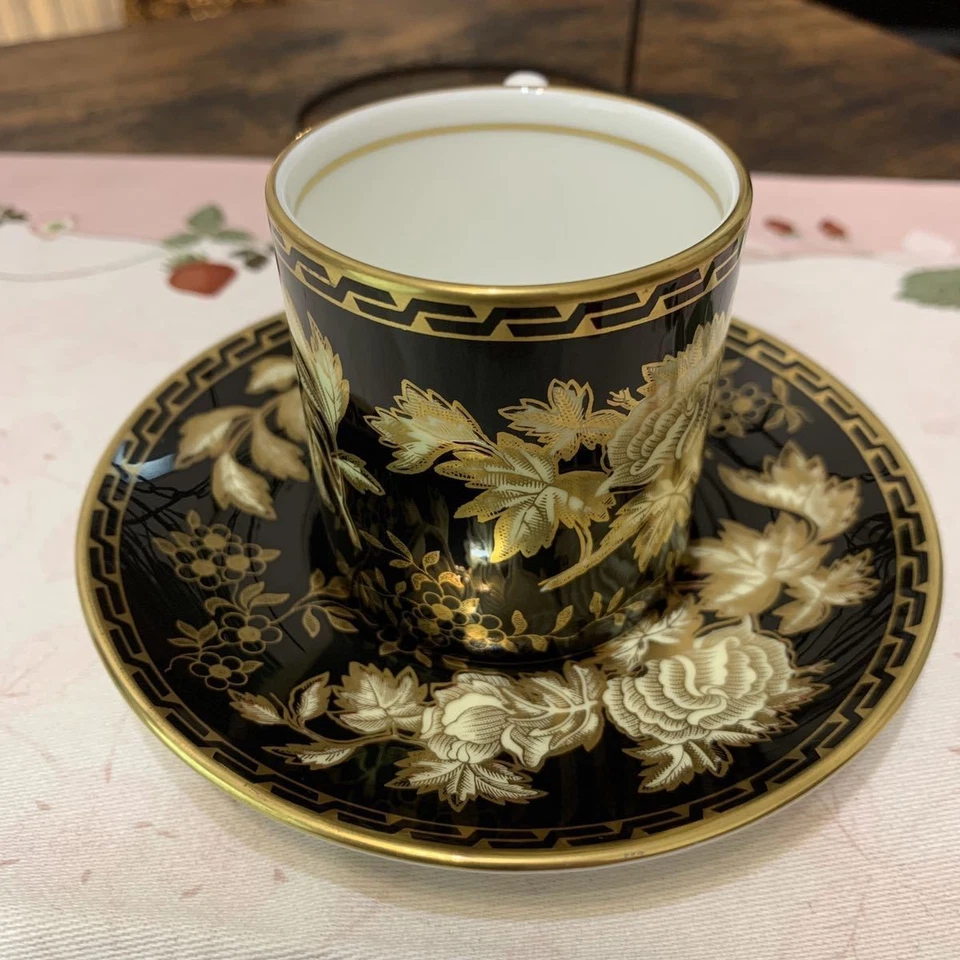 Soucoupe tasse Wedgwood noir Tonkin Demitasse du Japon - Photo 3/4