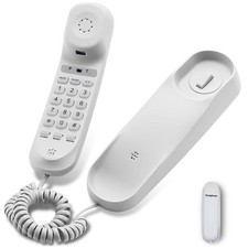 Corded Landline Home Phone Wall Mountable Desk Telephone Large Buttons Redial