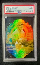 2022 Topps Fire Shohei Ohtani On Fire Die Cut Gold Minted #EF-1 MINT PSA 9
