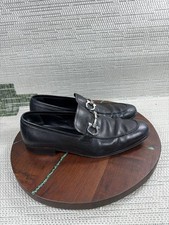 Salvatore Ferragamo Shoes Mens Size 10 Wide Flori 2 Loafer Gancini Black Leather