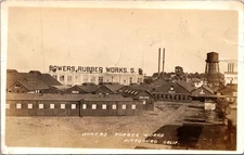 RPPC Bowers Rubber Works Pittsburg California 1918 Factory Real Photo Postcard