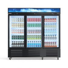 Commercial Refrigerator 72.8 cu.ft 3 Glass Door with 12 Adjustable Shelves