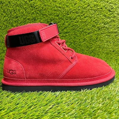 UGG Neumel Mens Size 9 Red Black Casual Classic Outdoor Suede Chukka Boots