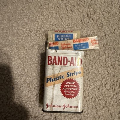 Vintage 1960's Johnson and Johnson Band Aid Bandage Metal Tin