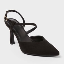Women  s Rosemary Heels with Memory Foam Insole - A New Day Black