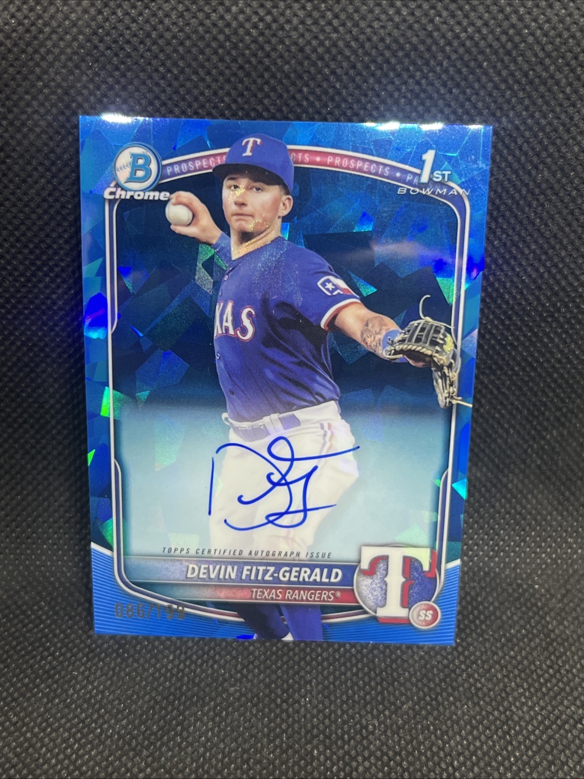 2025 Bowman Chrome Sapphire Devin Fitz-Gerald Auto /199 Rangers