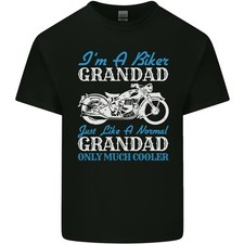 Biker Grandad Grandparents Day Motorcycle Bike Mens Light Cotton T-Shirt