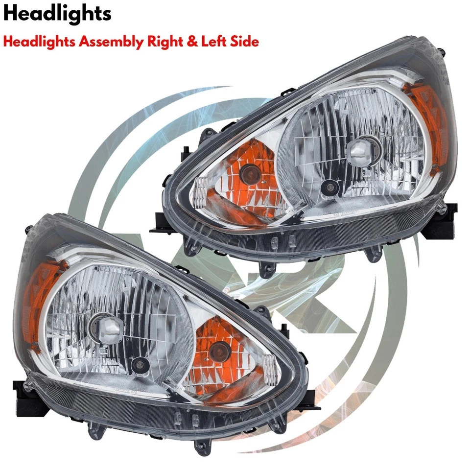 Front Bumper Cover Paintable & Headlights Kit For 2017-2020 Mitsubishi Mirage Foto 4 de 4