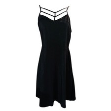 Express Black Strappy V Neck A Line Mini Dress Size Medium