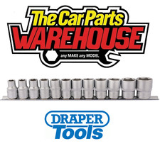 Draper 16402 1/2in Square Drive Socket Set on Metal Rail (12 Piece)