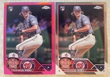 2023 Topps Chrome Update #USC126 Thaddeus Ward ROOKIE PINK REFRACTOR (+Base RC)