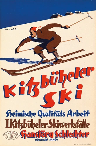 Kitzbuheler Vintage Travel Ski Poster