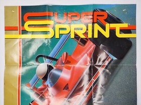 Super Sprint Tengen Nintendo NES Atari 1986 Fold Out Poster 14 1/4" x 19 1/2"